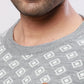 Raymond Men Blue Jacquard Acrylic Blend Sweaters