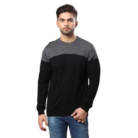 Men Regular Fit Green Sweater
