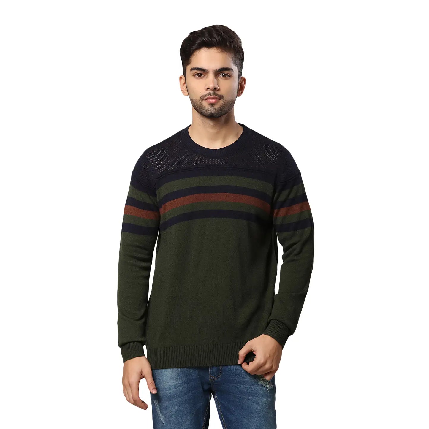 Men Regular Fit Black Sweater