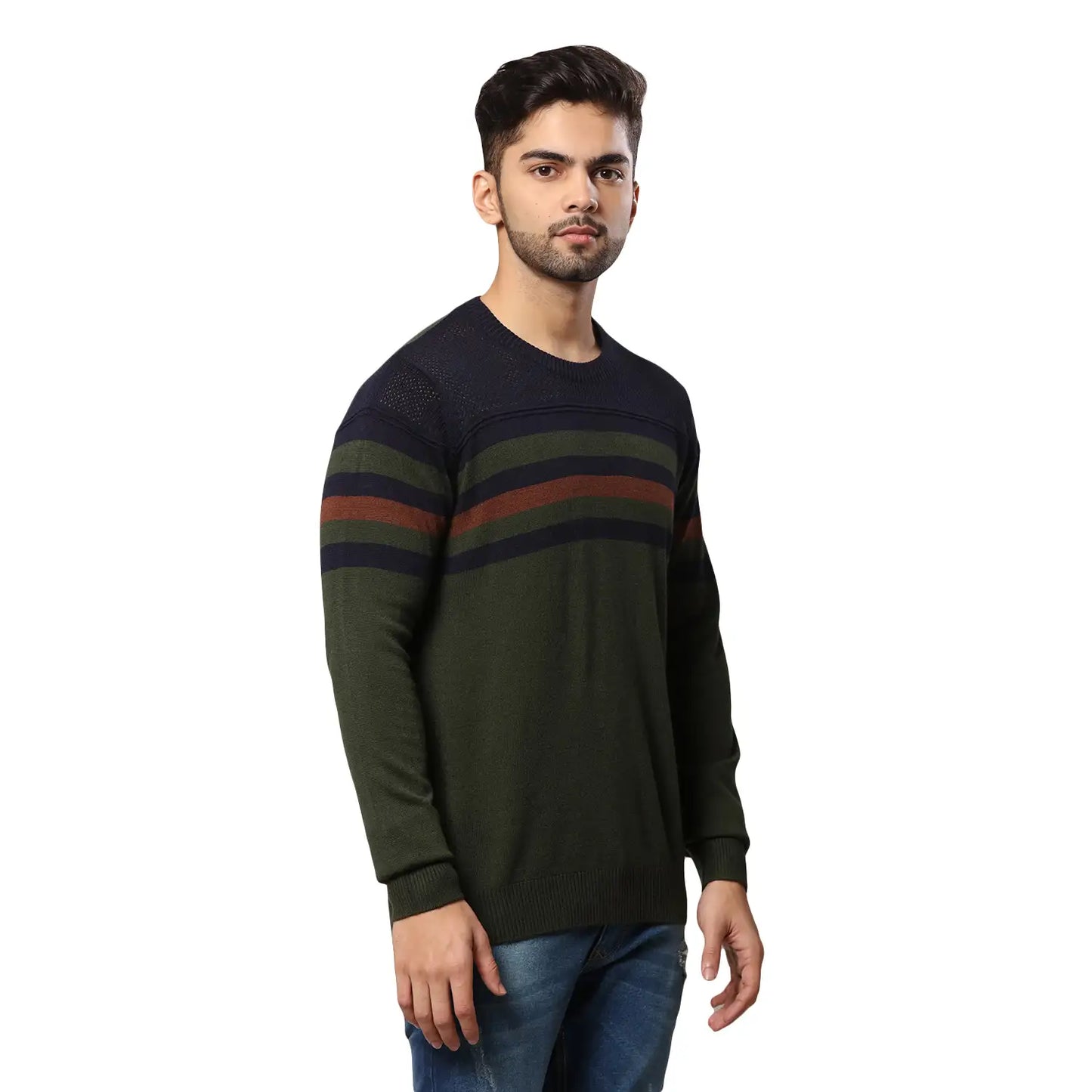 Men Regular Fit Black Sweater