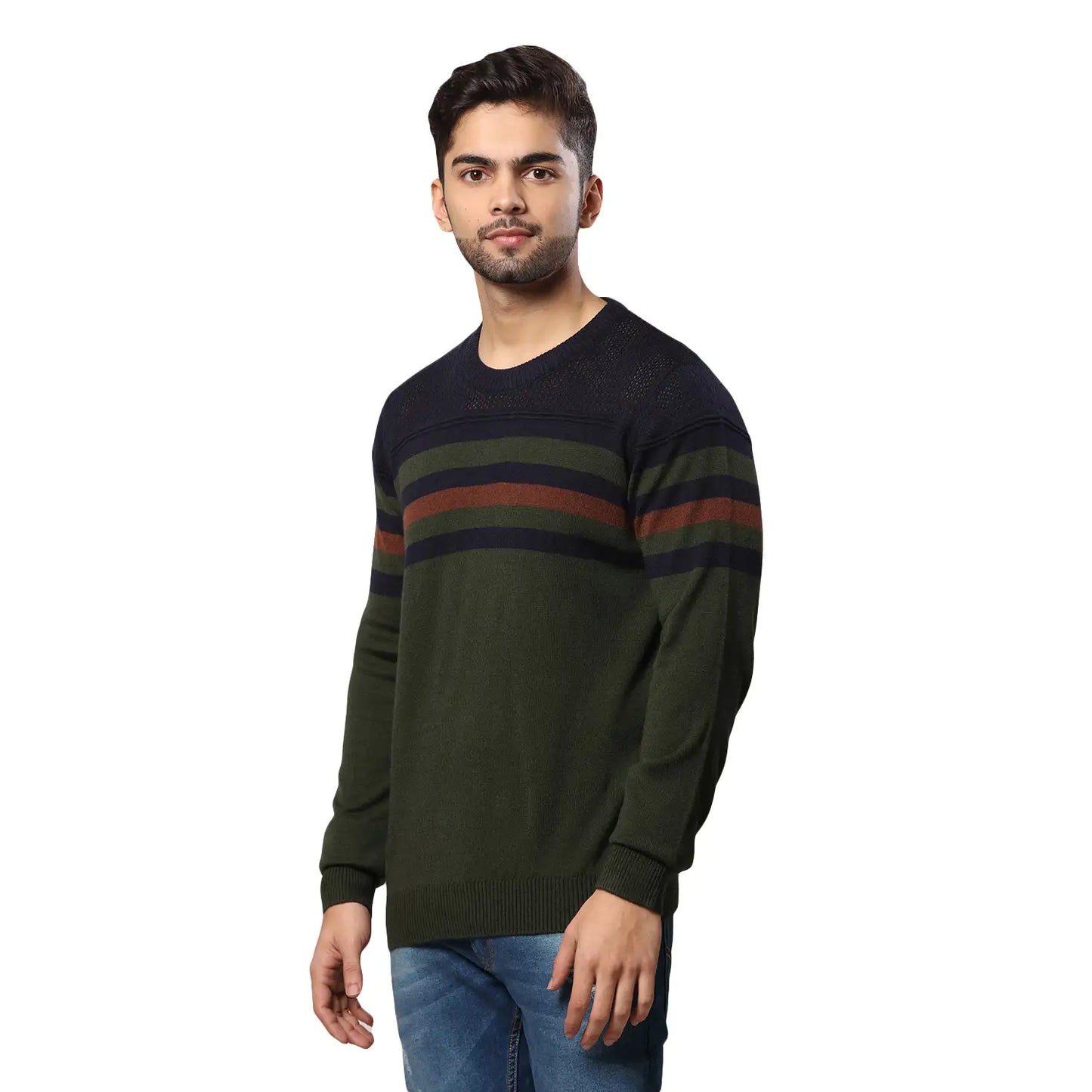 Men Regular Fit Black Sweater