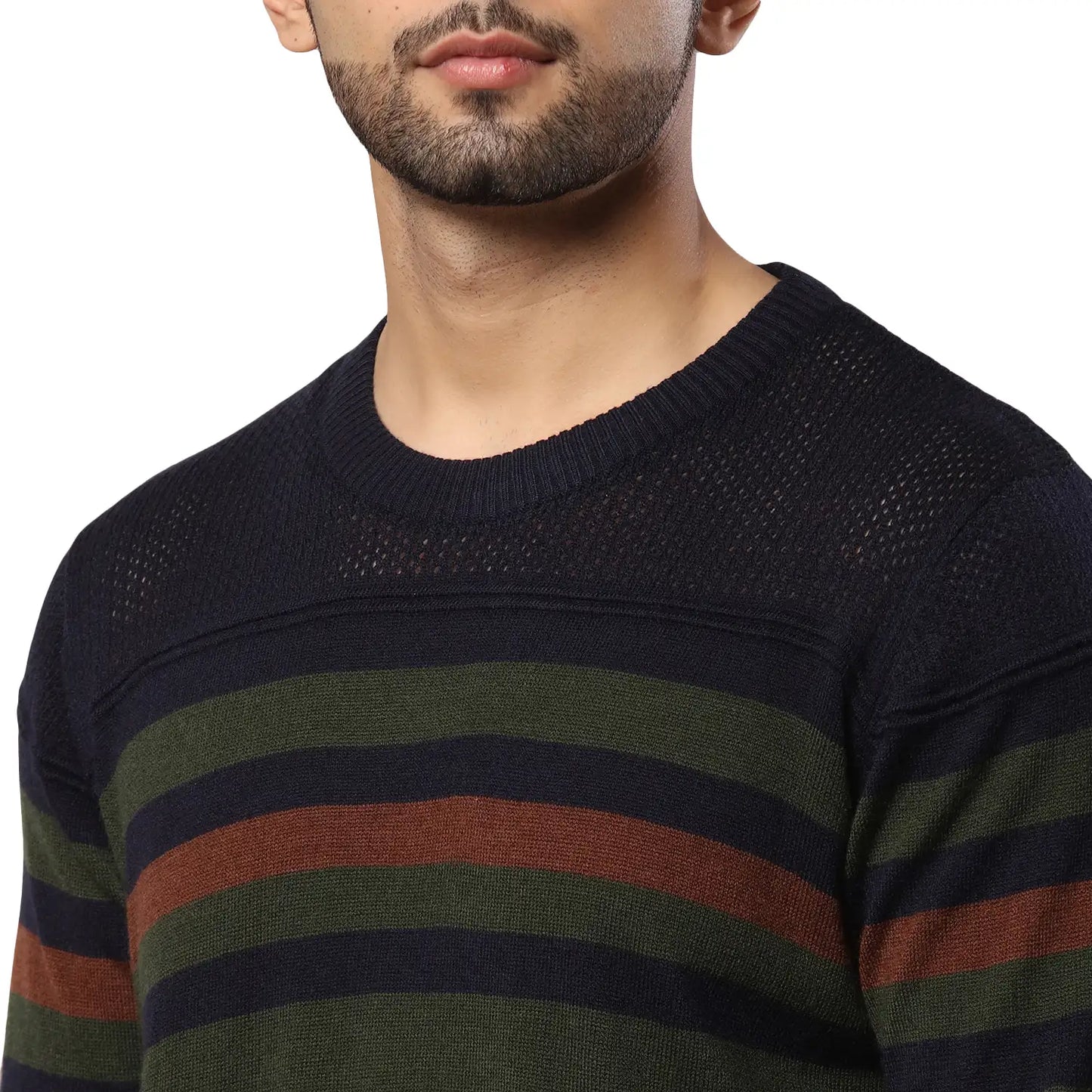 Men Regular Fit Black Sweater