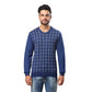 Men Regular Fit Blue Sweater