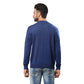 Men Regular Fit Blue Sweater