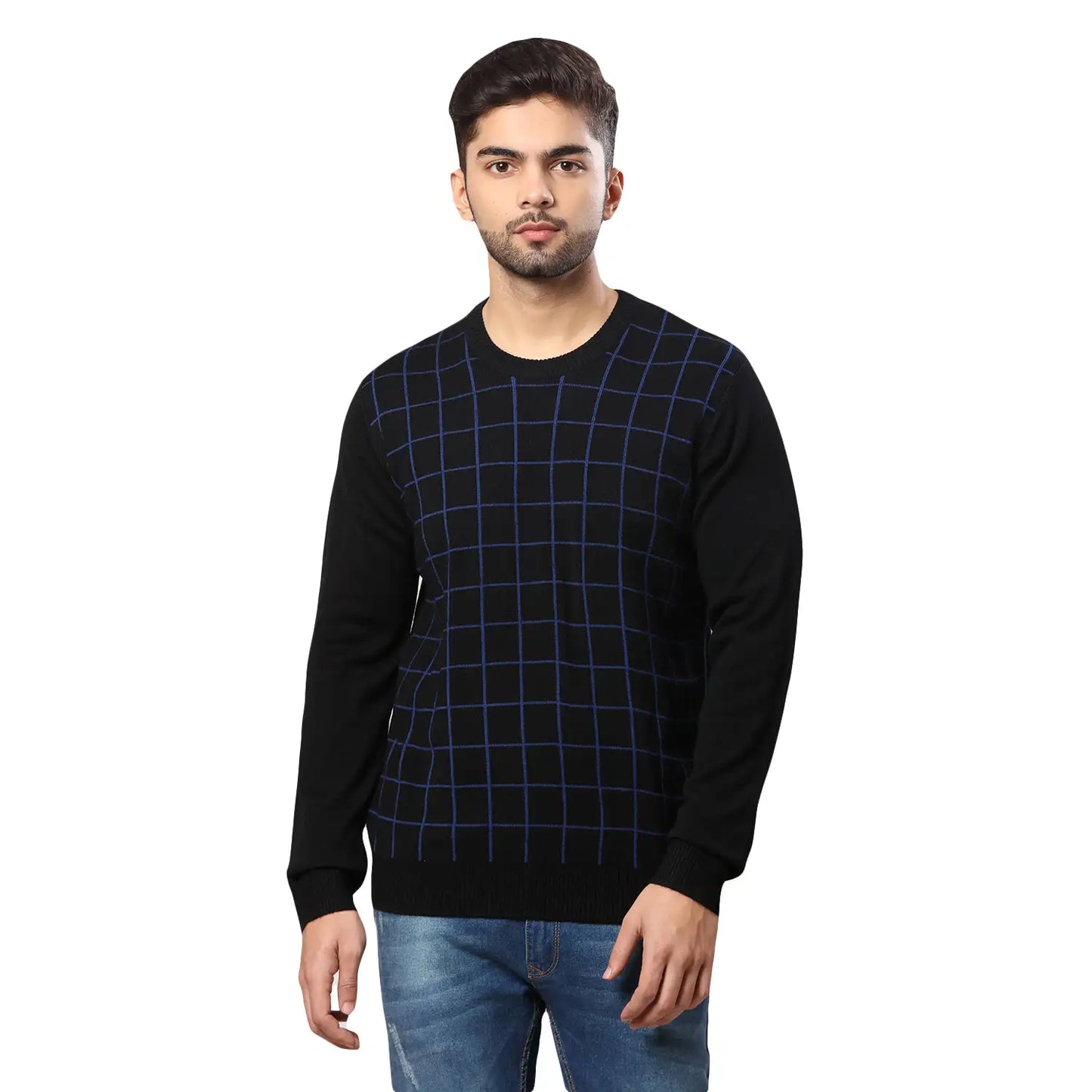 Men Regular Fit Maroon Sweater