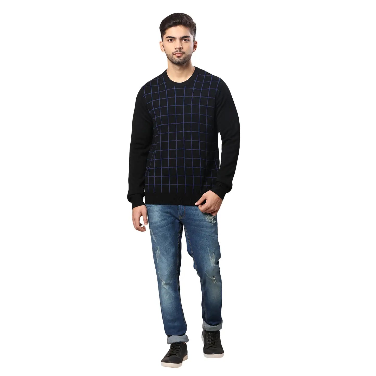 Men Regular Fit Maroon Sweater