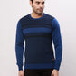 Raymond Men Blue Jacquard Acrylic Blend Sweaters