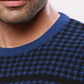 Raymond Men Blue Jacquard Acrylic Blend Sweaters