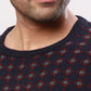 Raymond Men Blue Jacquard Acrylic Blend Sweaters