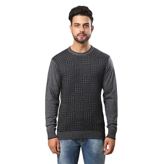 Raymond Men White Structure Cable Acrylic Blend Winter Wear