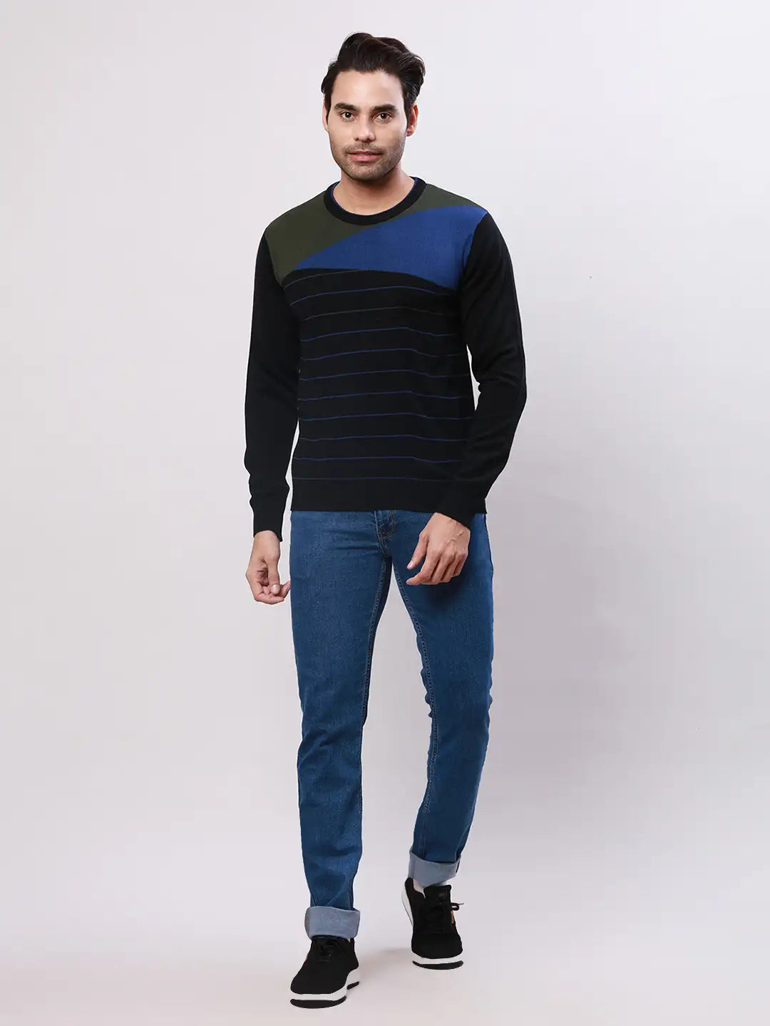 Ethnix Men Blue Tailored Fit Polyester Blend 5ee7336060a2ba066045b76d