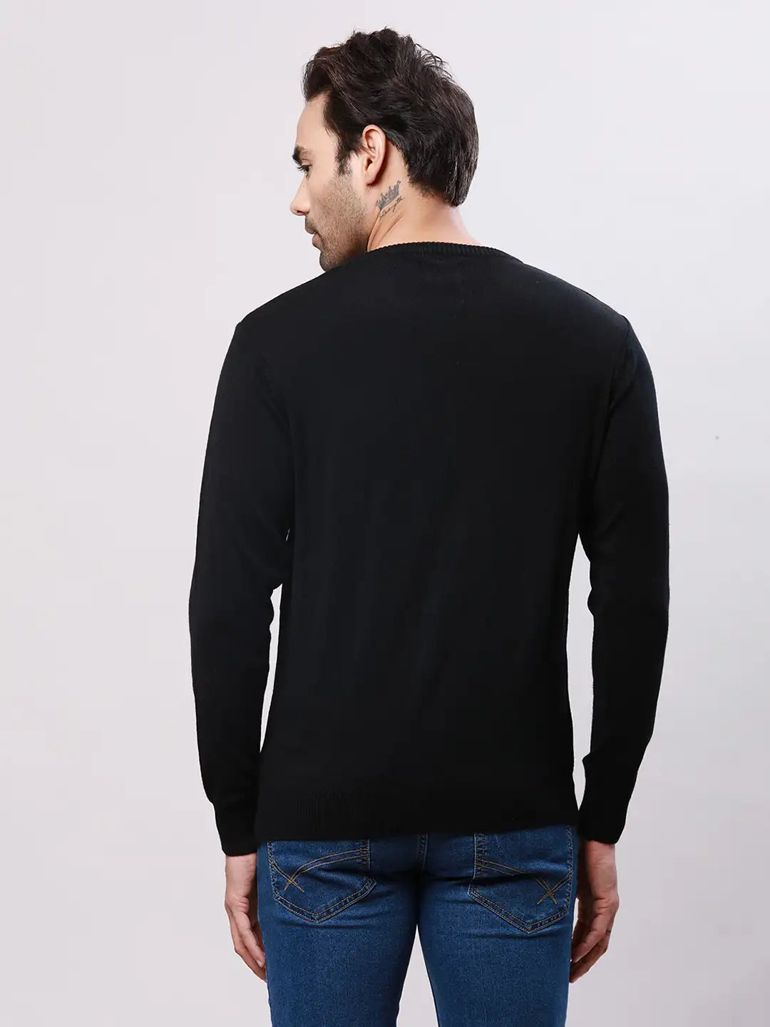 Raymond Men White Argyle Acrylic Blend Sweaters