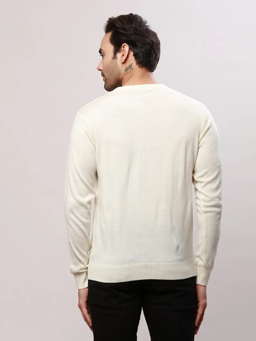 Raymond Men Grey Argyle Acrylic Blend Sweaters