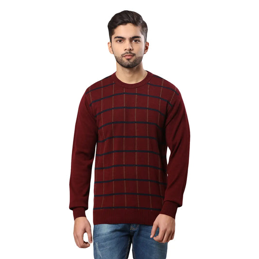 Men Regular Fit Teal Sweater