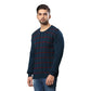Men Regular Fit Blue Sweater