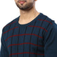 Men Regular Fit Blue Sweater