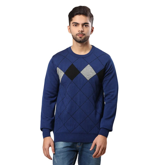Men Regular Fit Maroon Sweater