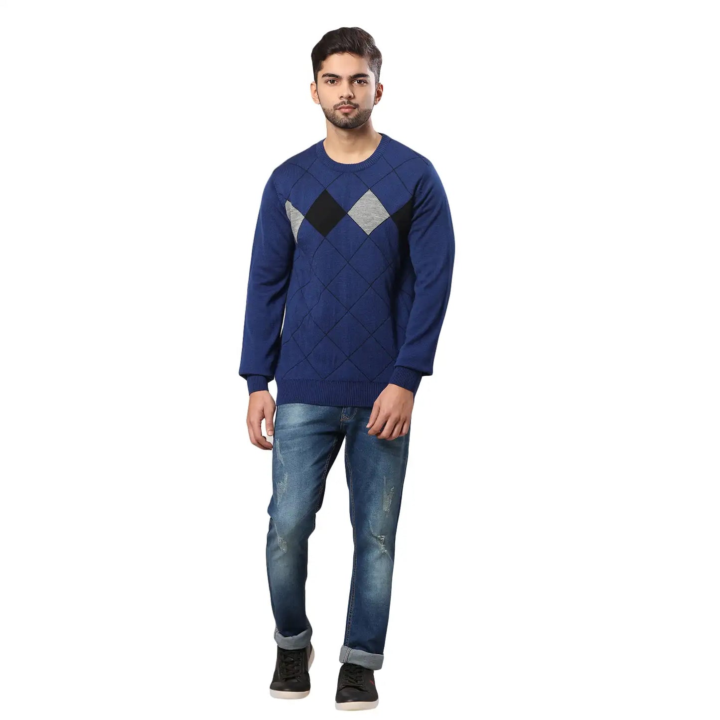 Men Regular Fit Maroon Sweater