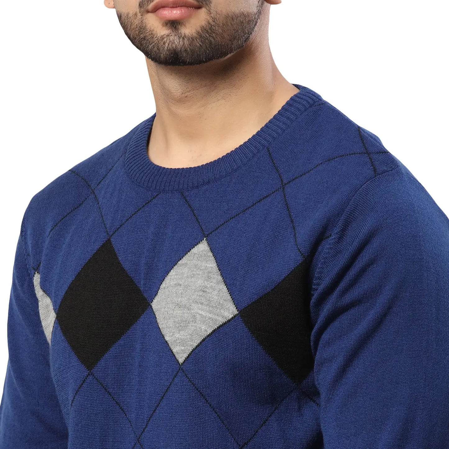 Men Regular Fit Maroon Sweater