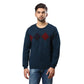 Men Regular Fit Blue Sweater