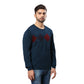 Men Regular Fit Blue Sweater