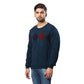 Men Regular Fit Blue Sweater