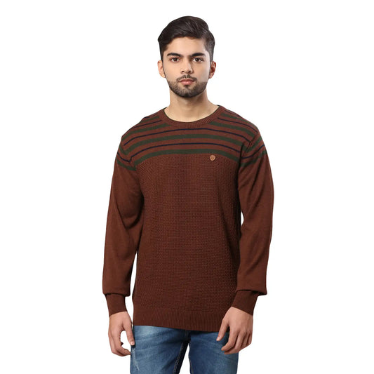 Men Regular Fit Grey Sweater