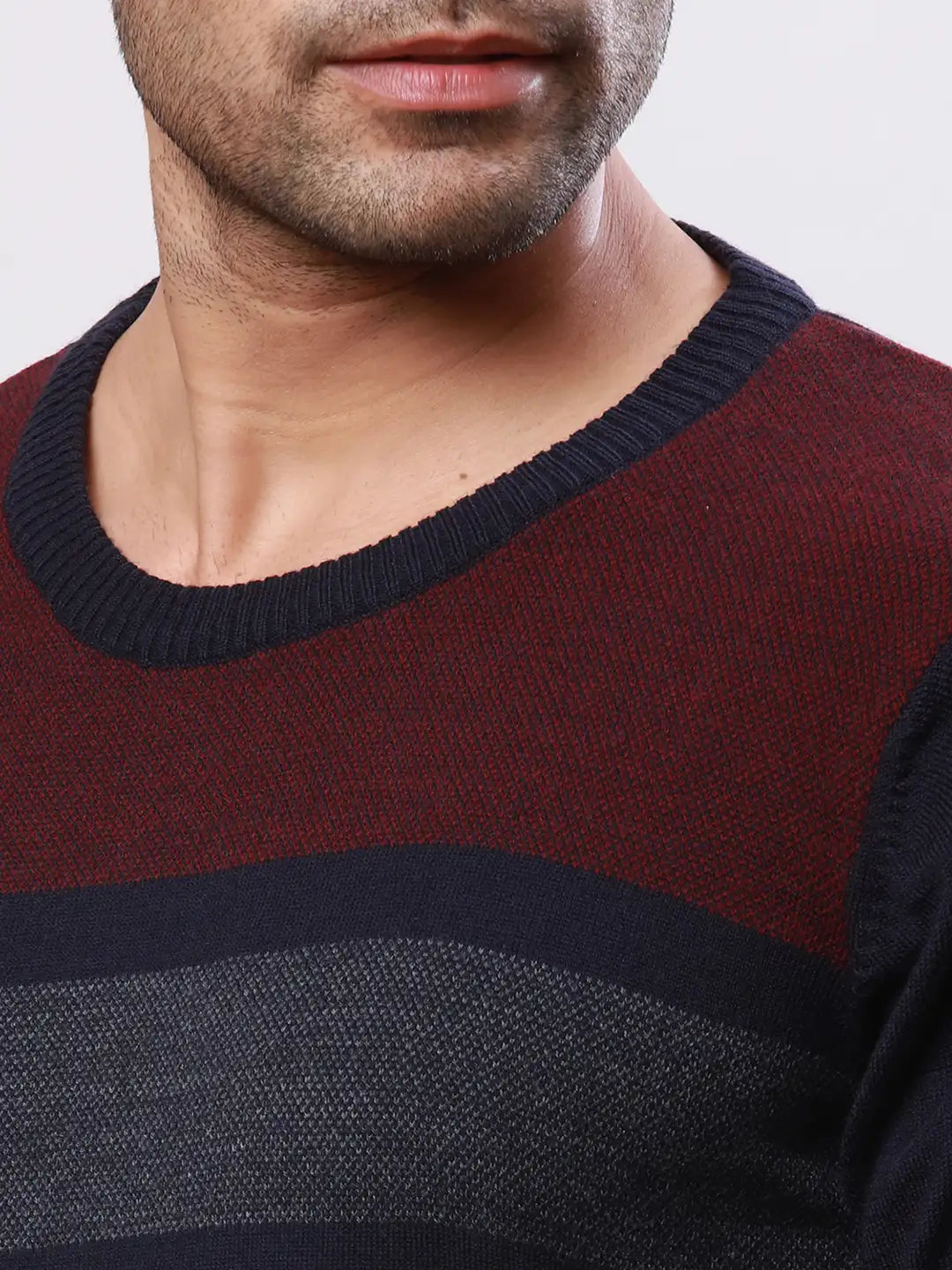 Raymond Men Black Jacquard Acrylic Blend Sweaters