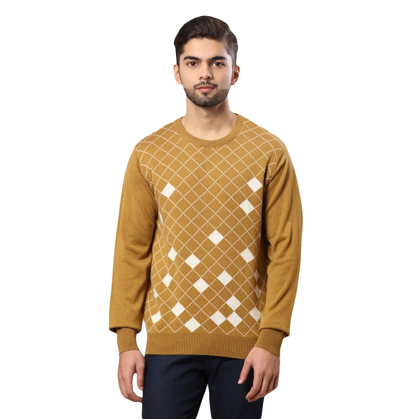 Men Regular Fit Maroon Sweater