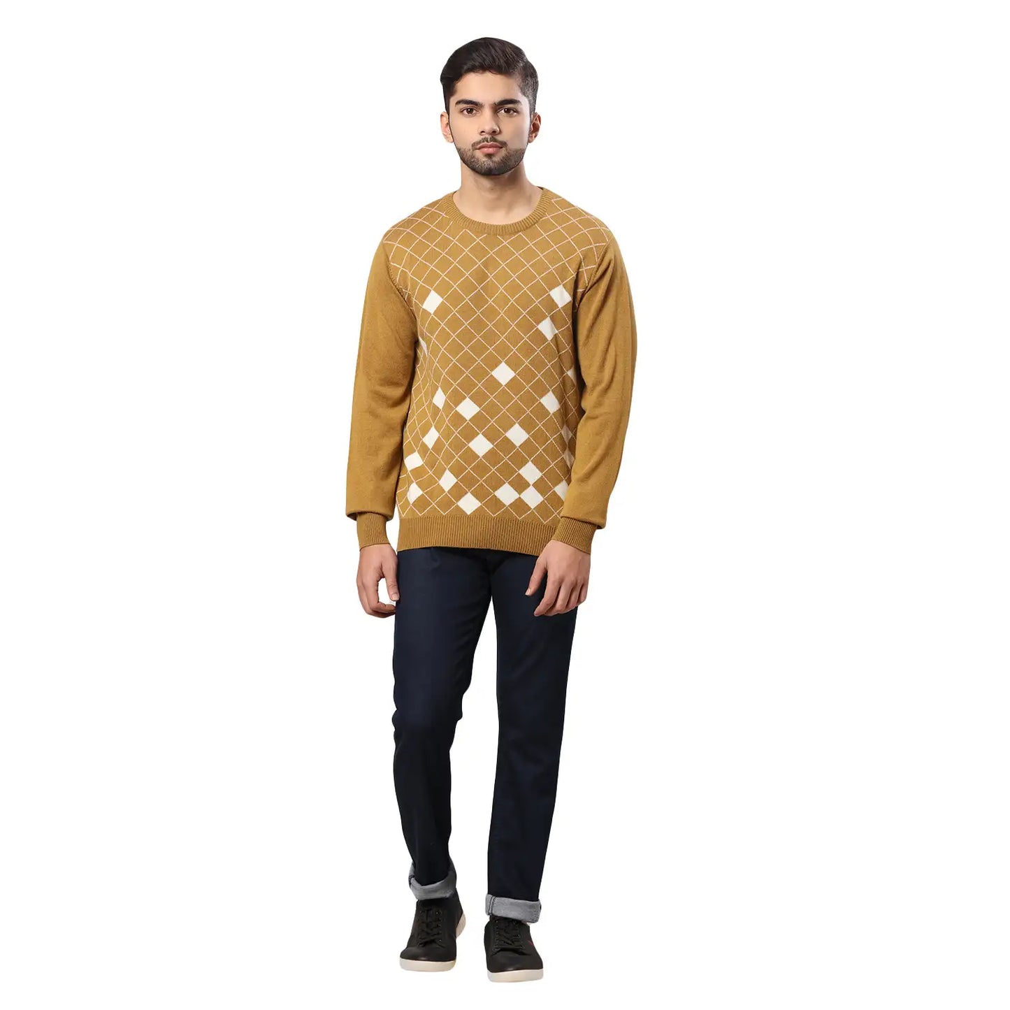 Men Regular Fit Maroon Sweater