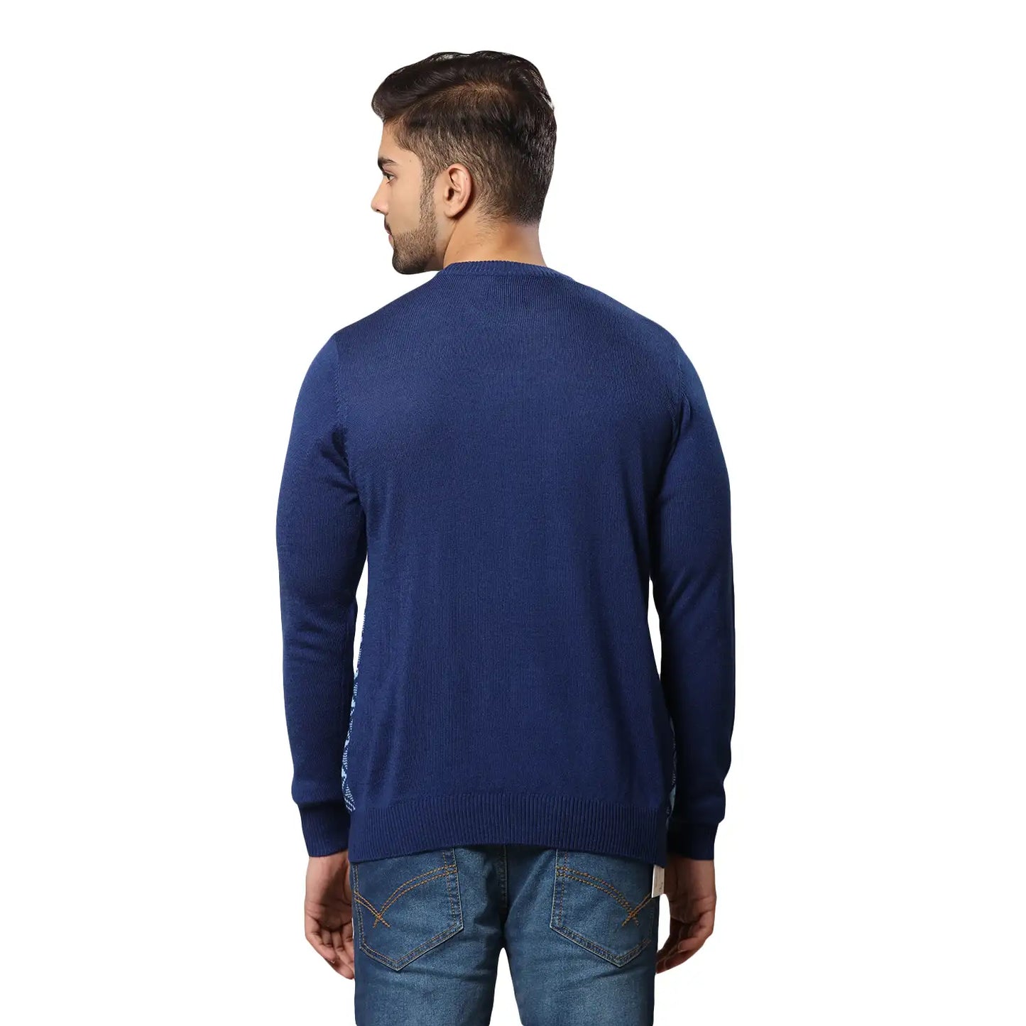 Men Regular Fit Grey Sweater