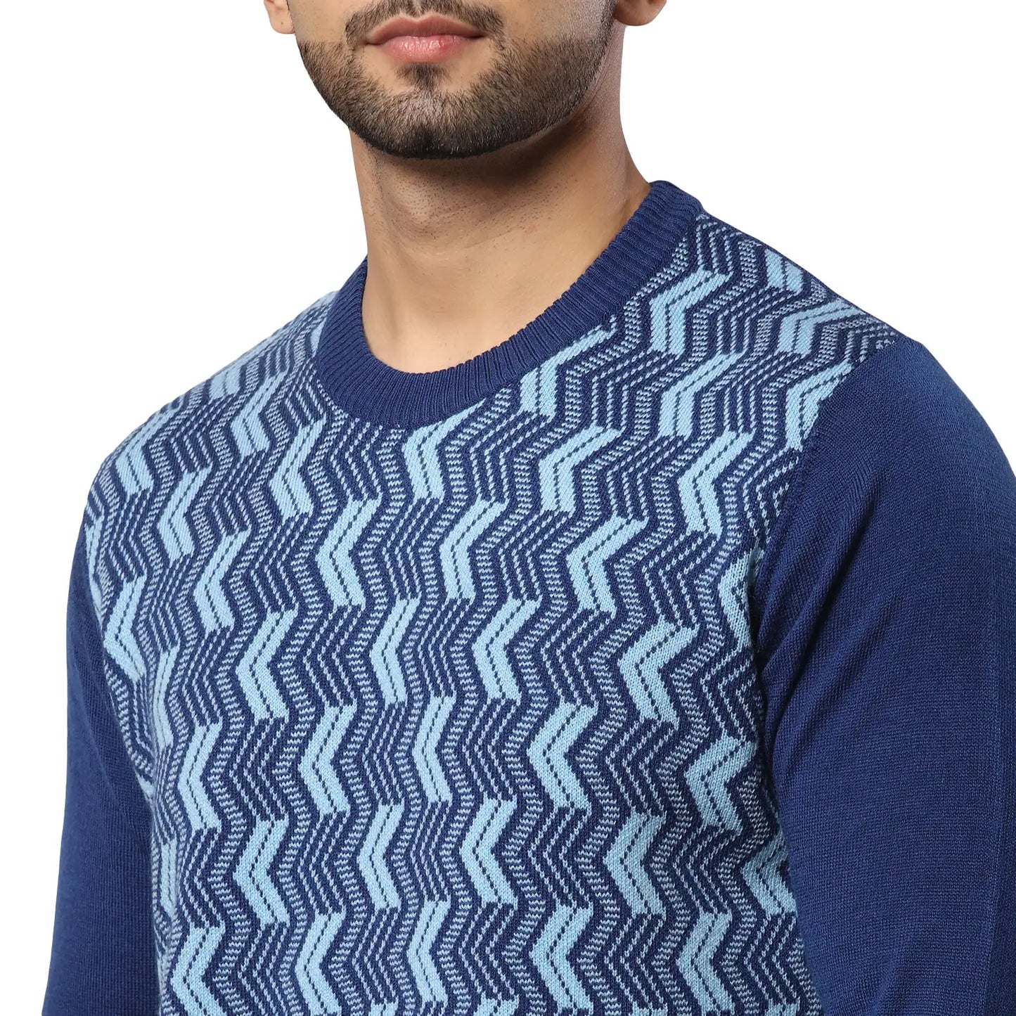 Men Regular Fit Grey Sweater