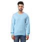 Men Regular Fit Blue Sweater