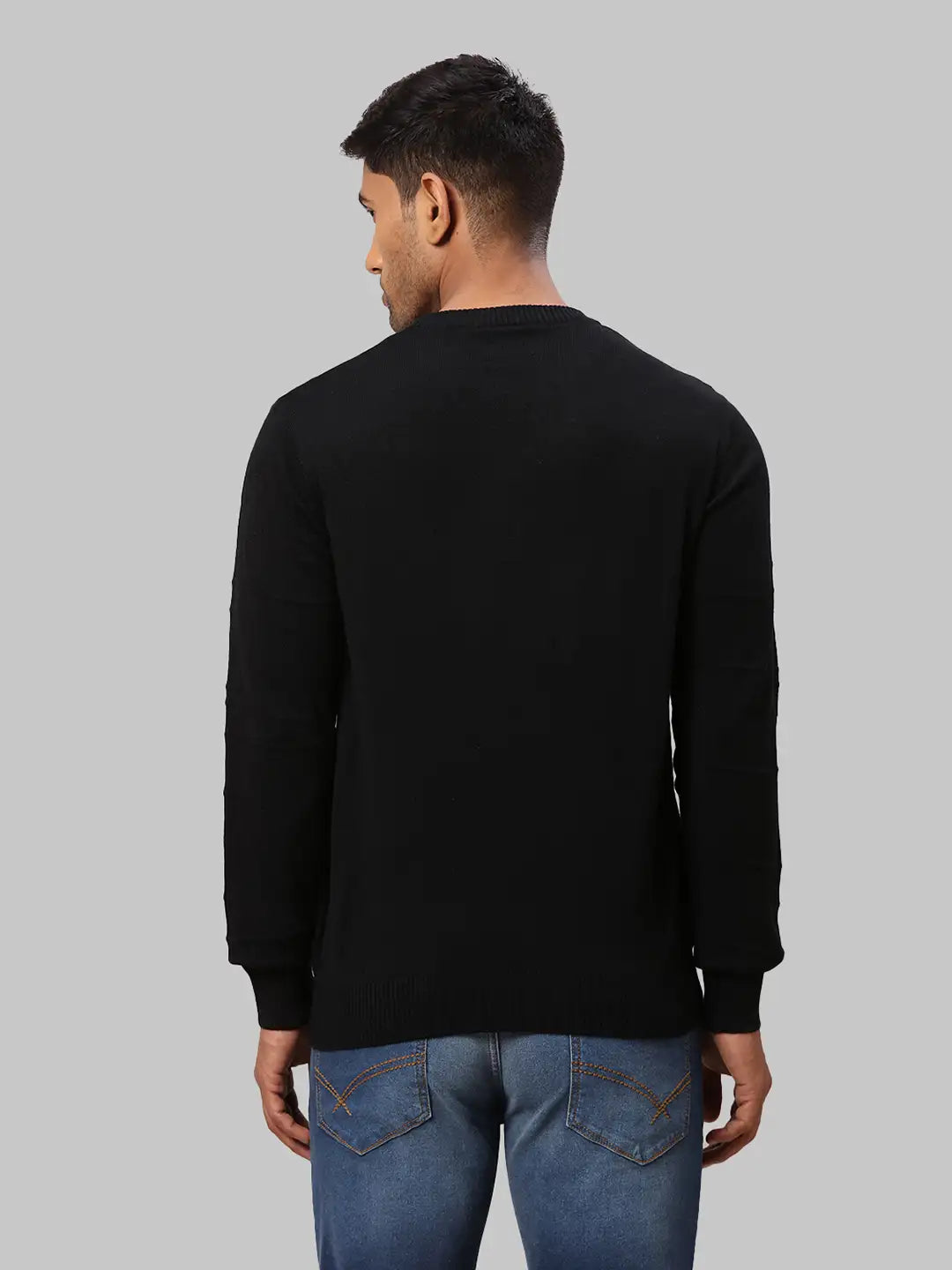 Raymond Men Maroon Structure Cable Acrylic Blend Full Sleeve Sweaters