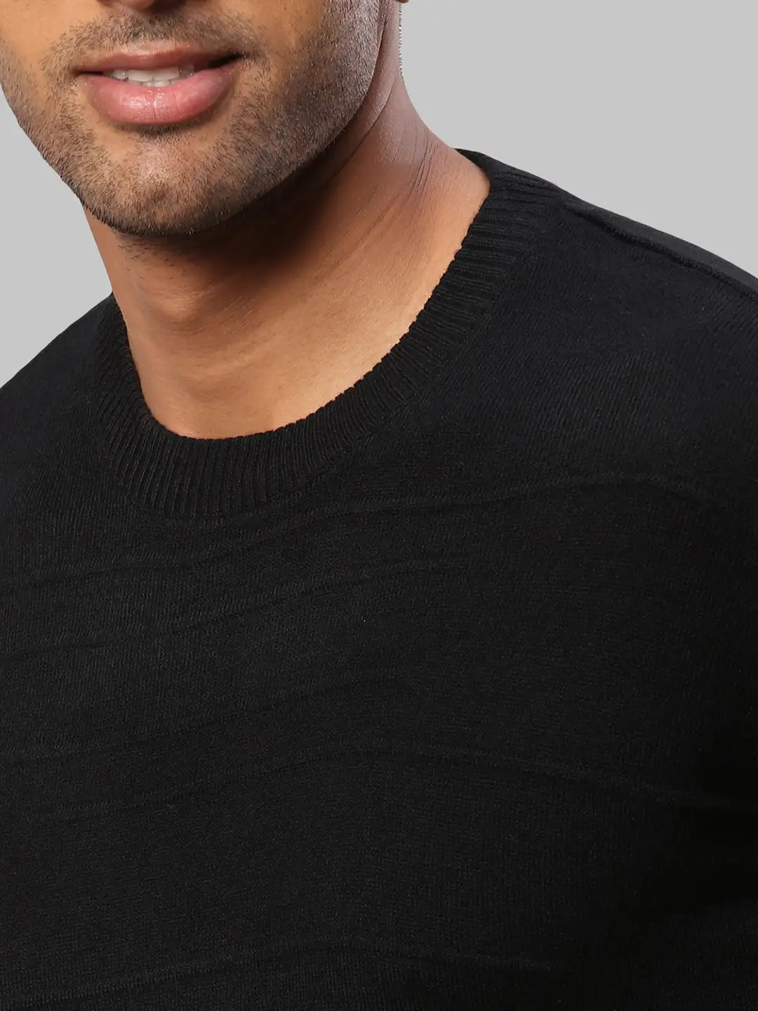 Raymond Men Maroon Structure Cable Acrylic Blend Full Sleeve Sweaters