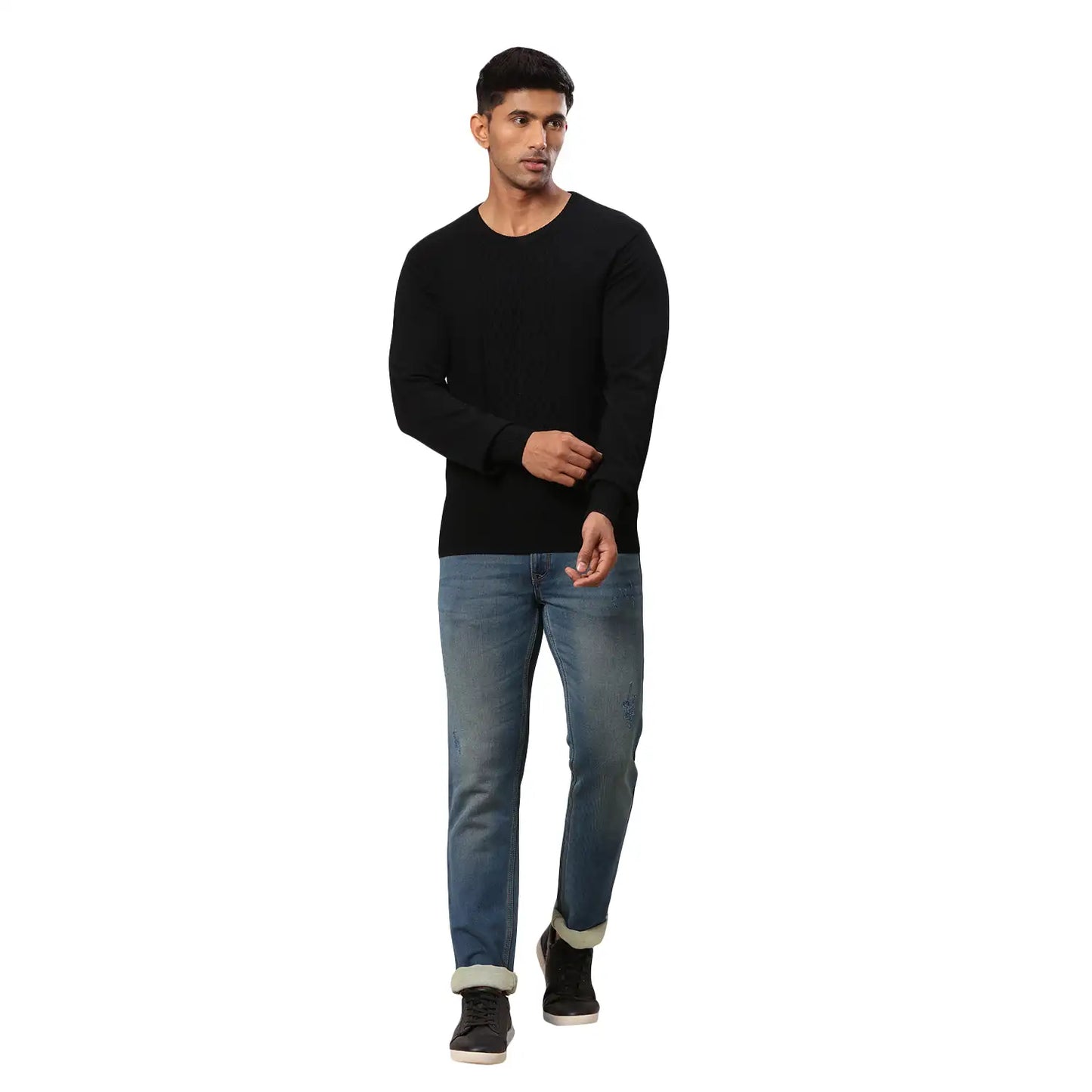 Men Regular Fit Blue Polo