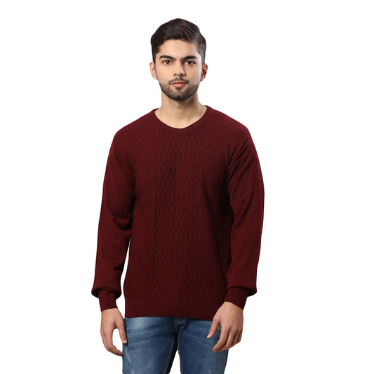 Men Regular Fit Green Sweater