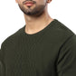 Men Regular Fit Teal Sweater