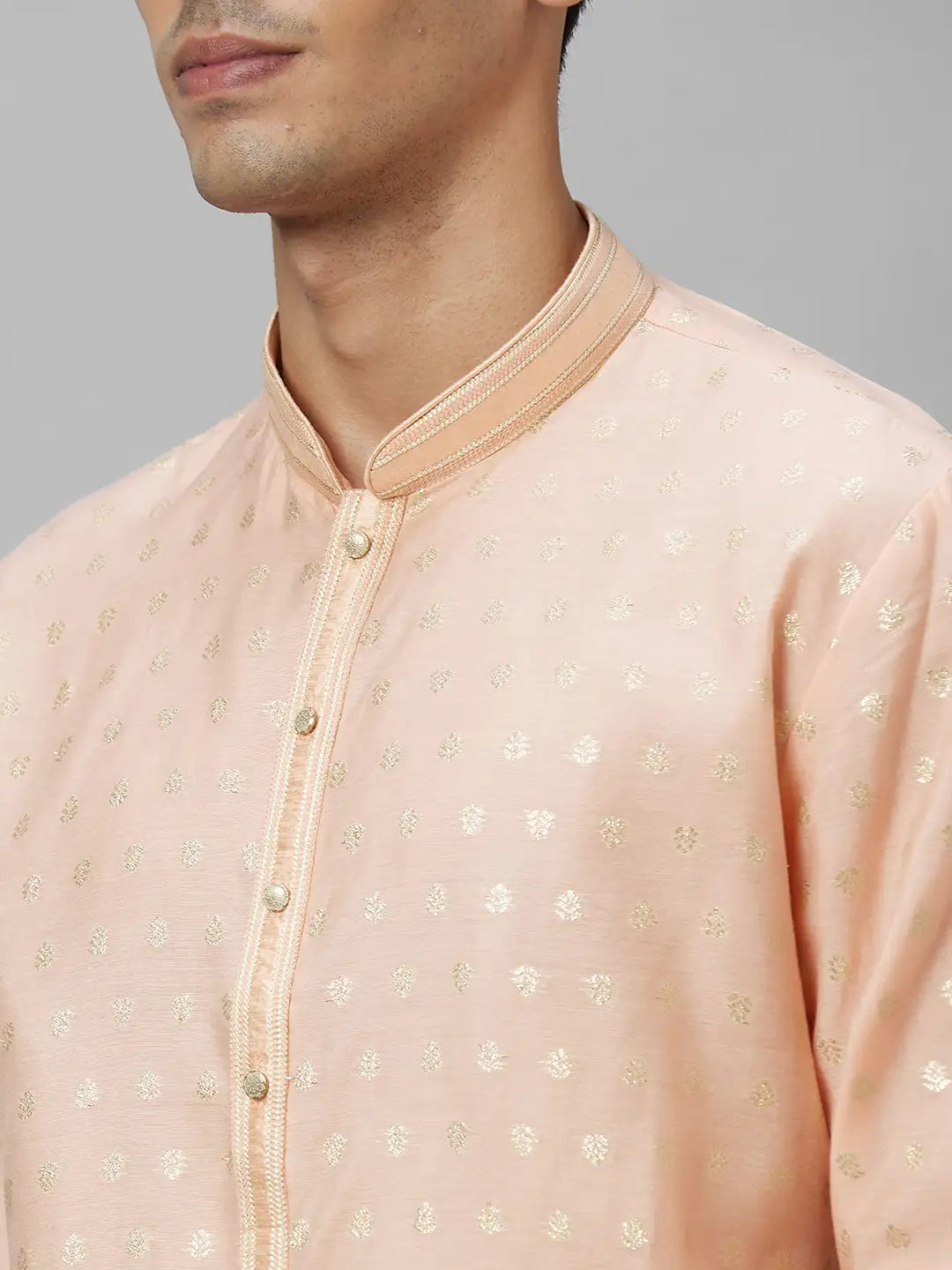 Men Green Jacquard Viscose Polyester Blend Kurta