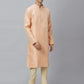 Men Yellow Jacquard Polyester Kurta