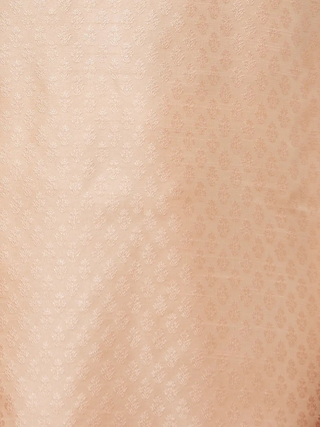 Men Yellow Jacquard Polyester Kurta