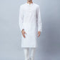 Men Orange Structure Polyester Kurta