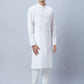 Men Orange Structure Polyester Kurta