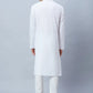 Men Orange Structure Polyester Kurta