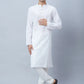 Men Orange Structure Polyester Kurta