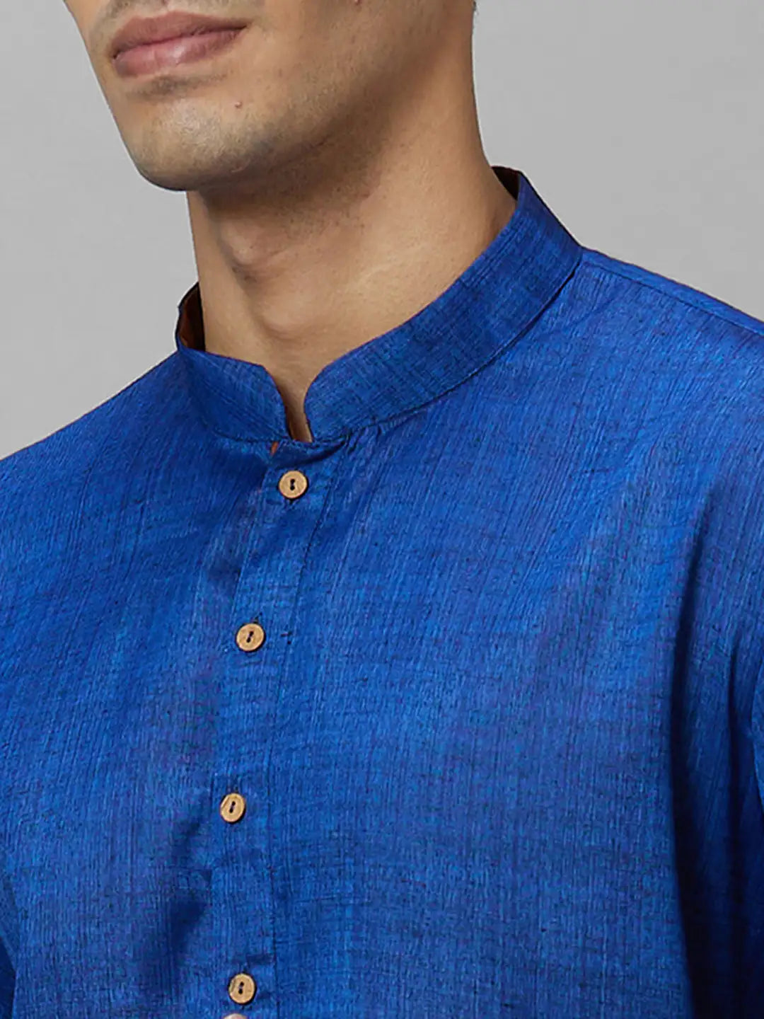 Men Maroon Solid Polyester Kurta