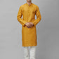 Men Pink Print Cotton Polyester Blend Kurta