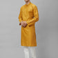 Men Pink Print Cotton Polyester Blend Kurta