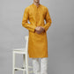 Men Pink Print Cotton Polyester Blend Kurta