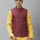 Men White Structure Polyester Bundi